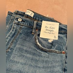 Abercrombie & Fitch Ankle Straight, Ultra High Rise, 31/12 regular